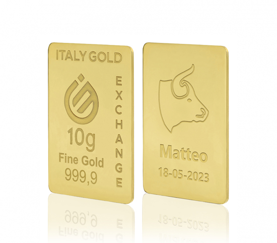 Sztabka złota ze znakiem zodiaku Byk 24kt 10gr IGE GOLD